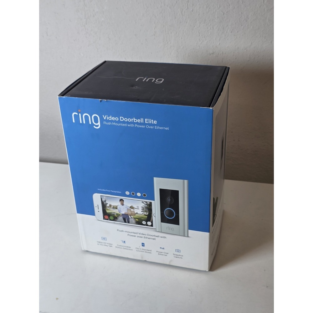 Ring Video Doorbell Elite PoE Flush Mount Open Box- NEW